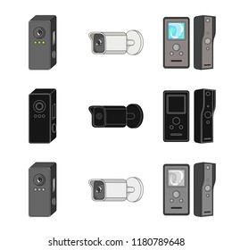 Vector illustration of cctv and camera icon. Collection of cctv and system vector icon for stock.