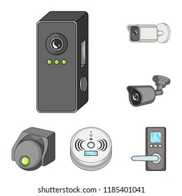 Vector illustration of cctv and camera icon. Set of cctv and system stock vector illustration.