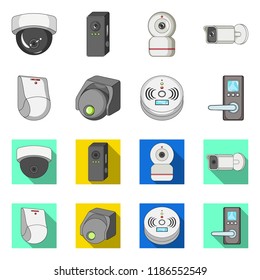 Vector illustration of cctv and camera icon. Set of cctv and system stock vector illustration.