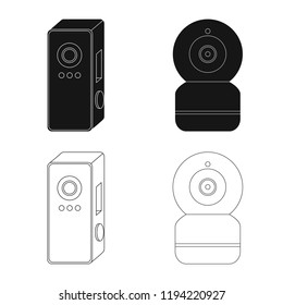 Vector illustration of cctv and camera icon. Set of cctv and system stock symbol for web.
