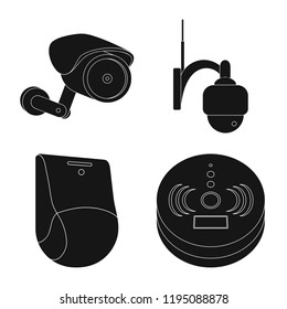 Vector illustration of cctv and camera icon. Collection of cctv and system stock symbol for web.