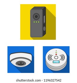 Vector illustration of cctv and camera icon. Collection of cctv and system vector icon for stock.