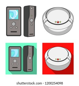 Vector illustration of cctv and camera icon. Set of cctv and system stock symbol for web.