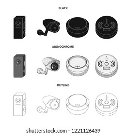 Vector illustration of cctv and camera icon. Set of cctv and system vector icon for stock.