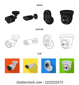 Vector illustration of cctv and camera icon. Set of cctv and system stock vector illustration.