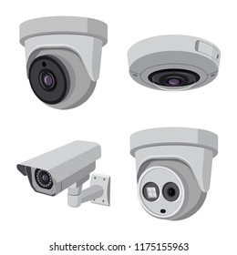 Vector illustration of cctv and camera logo. Collection of cctv and system vector icon for stock.
