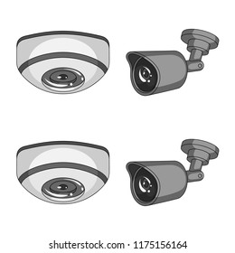 Vector illustration of cctv and camera logo. Collection of cctv and system stock vector illustration.