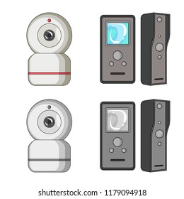 Vector illustration of cctv and camera logo. Collection of cctv and system stock symbol for web.