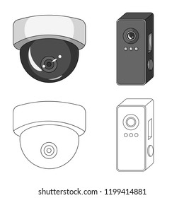 Vector illustration of cctv and camera logo. Set of cctv and system stock vector illustration.