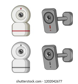 Vector illustration of cctv and camera logo. Set of cctv and system vector icon for stock.