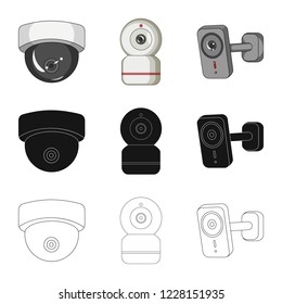 Vector illustration of cctv and camera logo. Collection of cctv and system stock vector illustration.