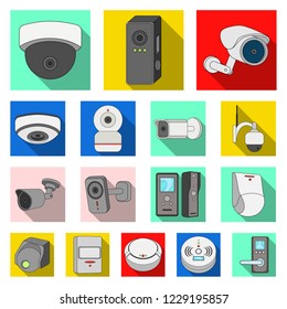 Vector illustration of cctv and camera logo. Collection of cctv and system stock vector illustration.