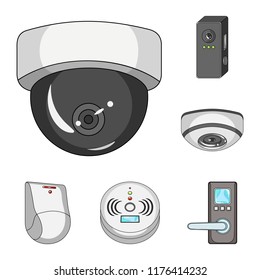 Vector illustration of cctv and camera sign. Collection of cctv and system stock vector illustration.