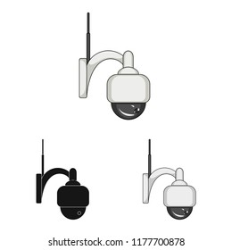 Vector illustration of cctv and camera sign. Set of cctv and system stock symbol for web.