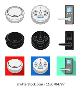 Vector illustration of cctv and camera sign. Collection of cctv and system vector icon for stock.
