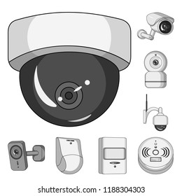 Vector illustration of cctv and camera sign. Collection of cctv and system vector icon for stock.