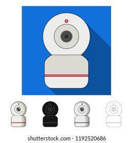 Vector illustration of cctv and camera sign. Collection of cctv and system vector icon for stock.