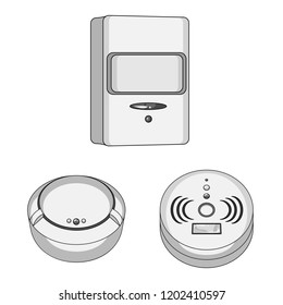 Vector illustration of cctv and camera sign. Set of cctv and system stock symbol for web.