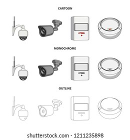 Vector illustration of cctv and camera sign. Collection of cctv and system vector icon for stock.