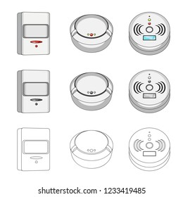 Vector illustration of cctv and camera sign. Set of cctv and system vector icon for stock.