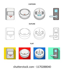 Vector illustration of cctv and camera symbol. Set of cctv and system stock symbol for web.