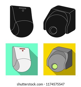 Vector illustration of cctv and camera symbol. Set of cctv and system vector icon for stock.
