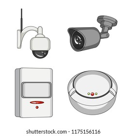 Vector illustration of cctv and camera symbol. Collection of cctv and system vector icon for stock.