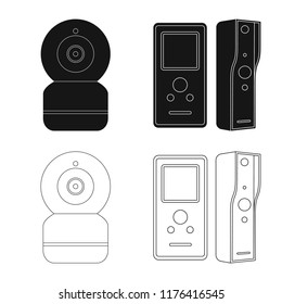 Vector illustration of cctv and camera symbol. Set of cctv and system stock symbol for web.