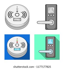 Vector illustration of cctv and camera symbol. Collection of cctv and system vector icon for stock.