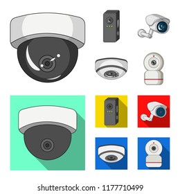 Vector illustration of cctv and camera symbol. Collection of cctv and system vector icon for stock.
