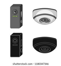 Vector illustration of cctv and camera symbol. Set of cctv and system stock vector illustration.