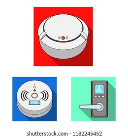 Vector illustration of cctv and camera symbol. Collection of cctv and system vector icon for stock.