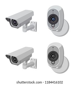 Vector illustration of cctv and camera symbol. Collection of cctv and system vector icon for stock.