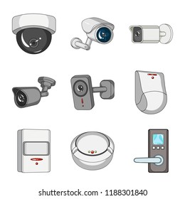 Vector illustration of cctv and camera symbol. Collection of cctv and system stock vector illustration.
