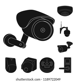 Vector illustration of cctv and camera symbol. Collection of cctv and system vector icon for stock.