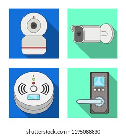 Vector illustration of cctv and camera symbol. Set of cctv and system stock vector illustration.