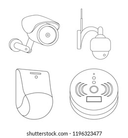 Vector illustration of cctv and camera symbol. Set of cctv and system stock vector illustration.