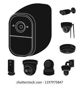 Vector illustration of cctv and camera symbol. Set of cctv and system stock vector illustration.