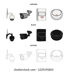 Vector illustration of cctv and camera symbol. Set of cctv and system vector icon for stock.