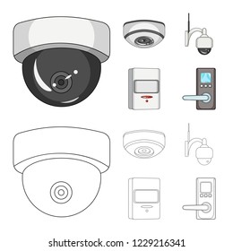 Vector illustration of cctv and camera symbol. Collection of cctv and system stock vector illustration.