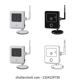Vector illustration of cctv and camera symbol. Set of cctv and system stock symbol for web.