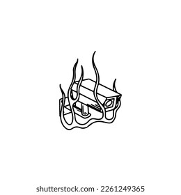 ilustración vectorial de cctv con concepto de fuego