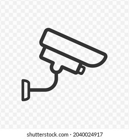 Vector illustration of cctv icon in dark color and transparent background(png).