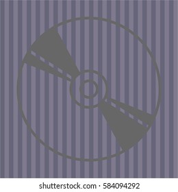 Ilustración vectorial del icono de disco de CD o Blu Ray en gris
