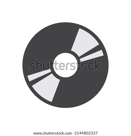 vector illustration of CD cassette icon, VCD, flat design CD cassette.