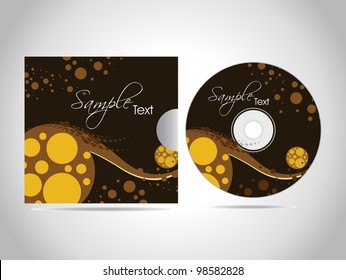Ilustración vectorial de la plantilla de diseño de portada de CD con espacio de copia. EPS 10, fácil de editar.