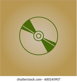 Ilustración vectorial de la aplicación plana del símbolo del vector del icono del disco CD o DVD
