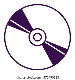 Vector Illustration of Cd Or Dvd Icon in Purple
