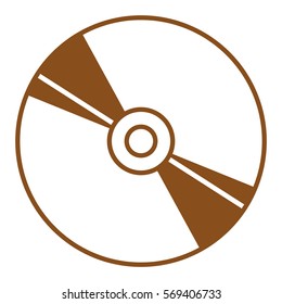 Vector Illustration of CD Icon in Brown
