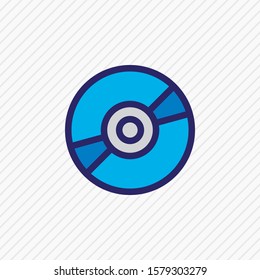 Vector illustration of cd icon colored line. Beautiful entertainment element also can be used as compact disk icon element.